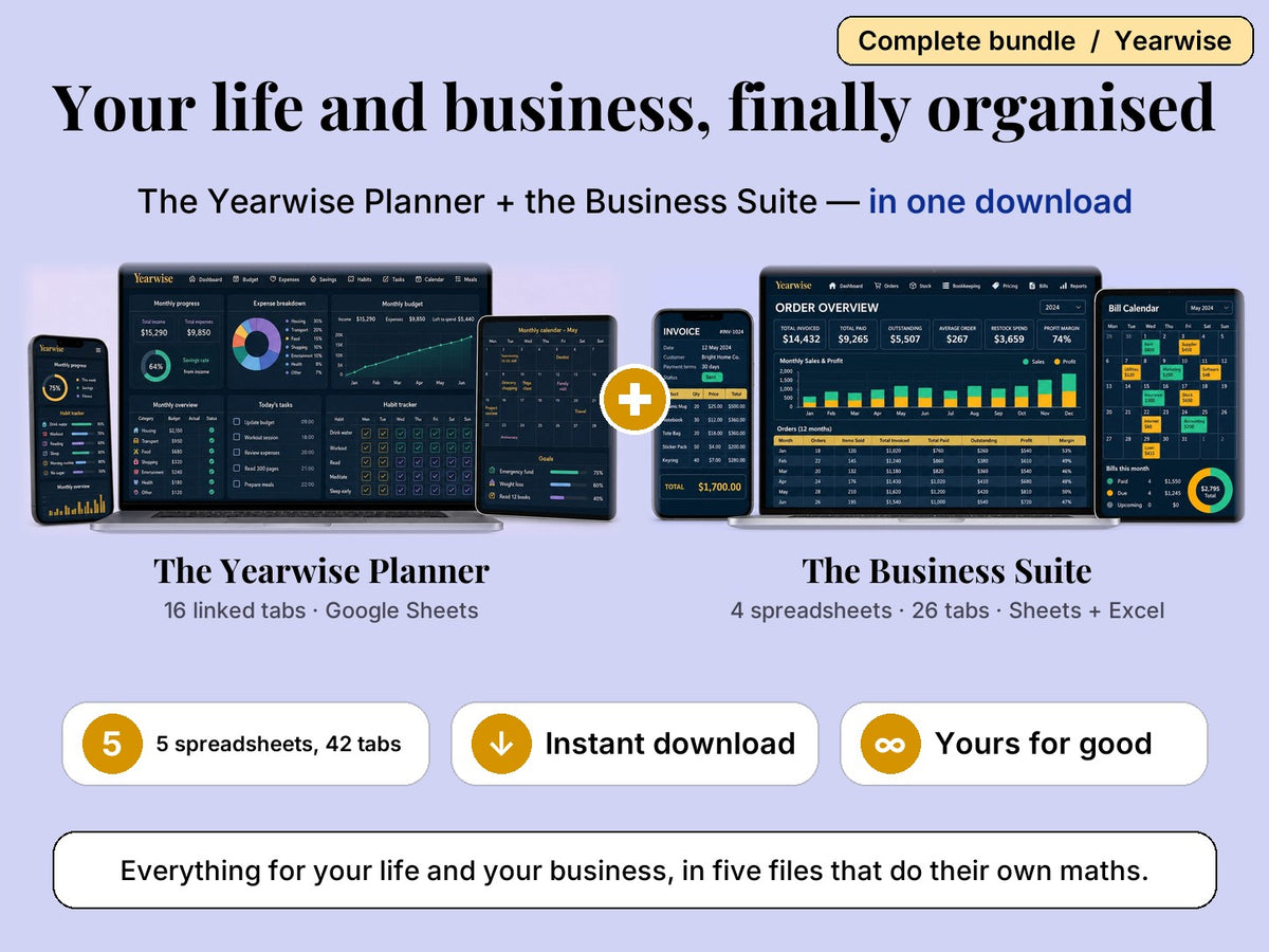 Yearwise Complete: the Yearwise Planner and the Business Suite in one download