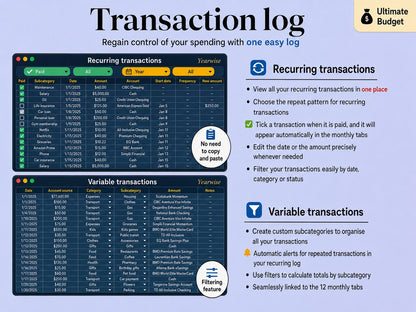 Yearwise transaction log for recurring and variable transactions ywlang-en
